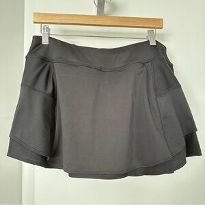 Athleta black tennis shorts skirt L pickleball golf tennis